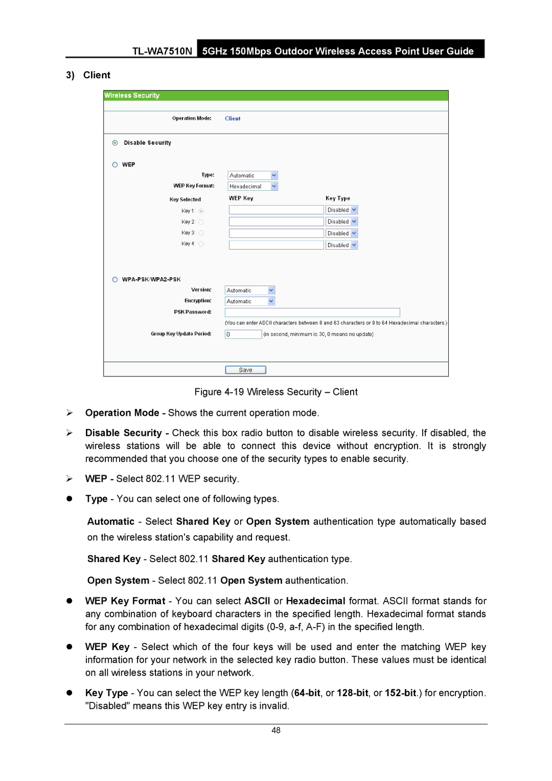 TP-Link TL-WA7510N manual Client 