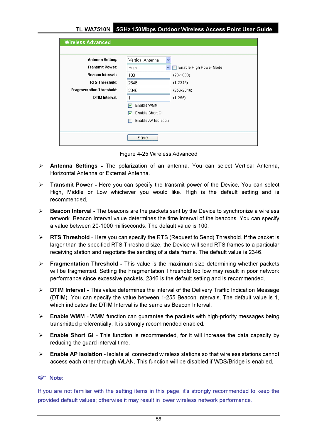 TP-Link TL-WA7510N manual 5GHz 150Mbps Outdoor Wireless Access Point User Guide 