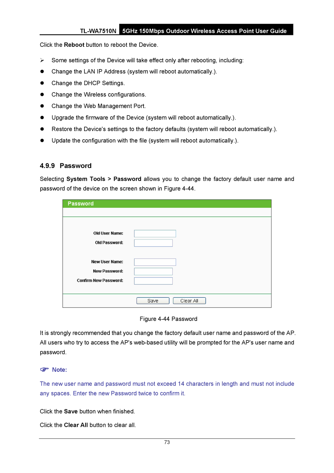 TP-Link TL-WA7510N manual Password 