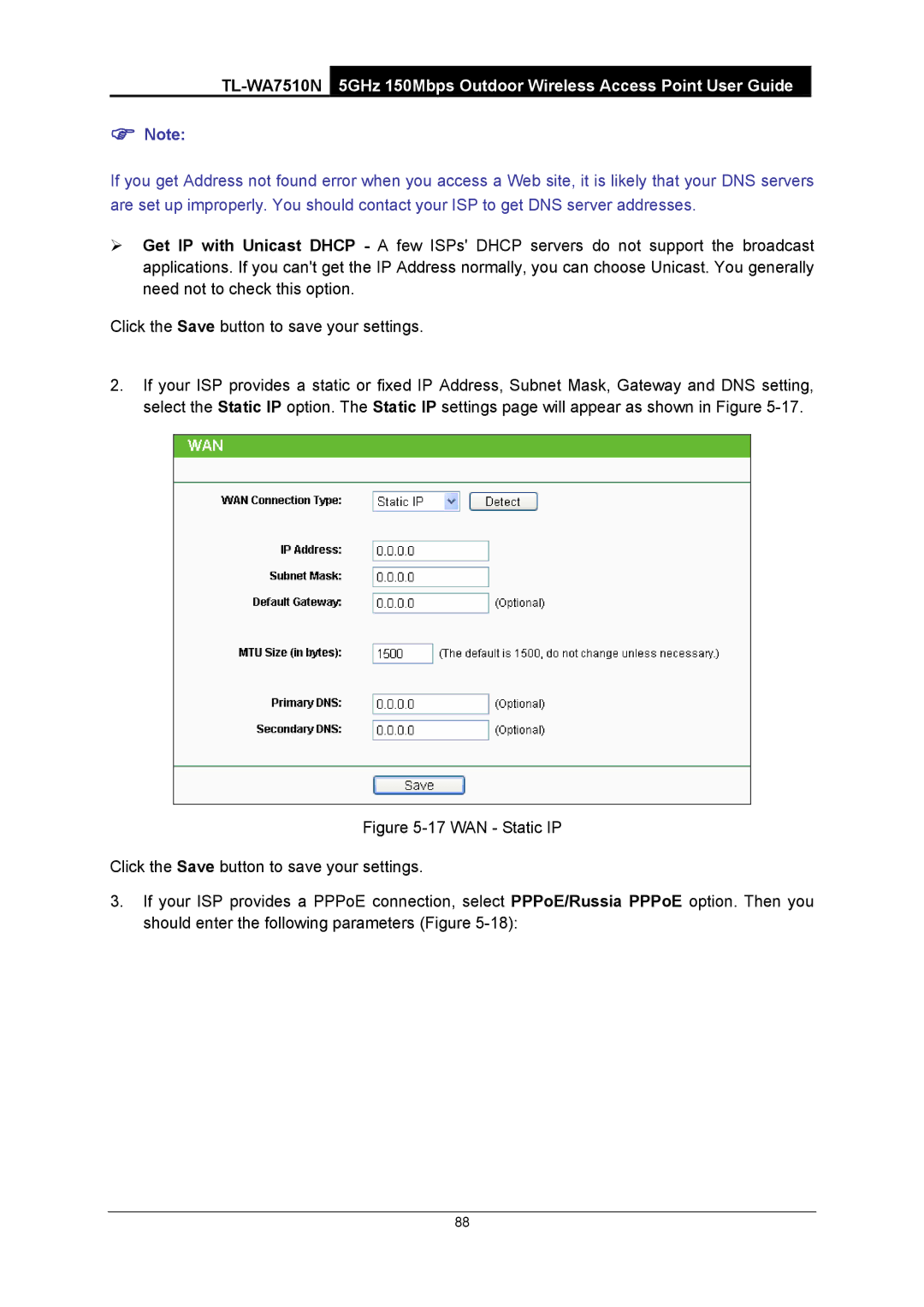 TP-Link TL-WA7510N manual 