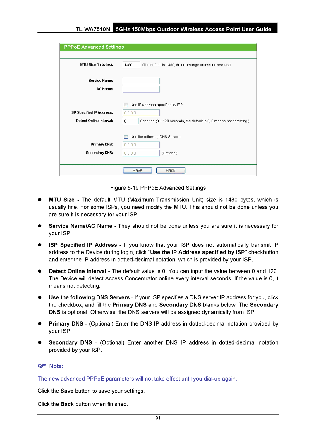 TP-Link TL-WA7510N manual 