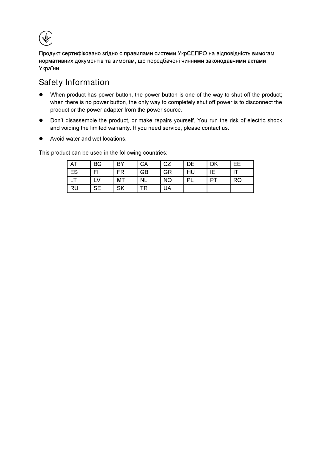 TP-Link TL-WA830RE manual Safety Information 