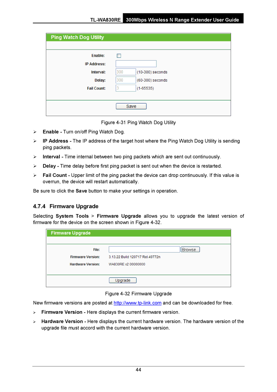 TP-Link TL-WA830RE manual Firmware Upgrade 