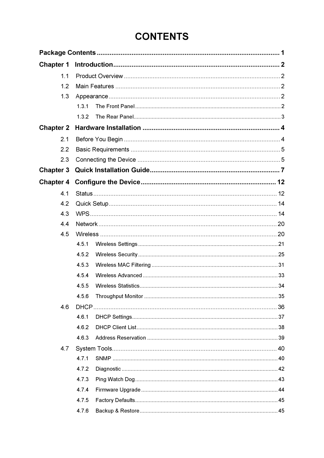 TP-Link TL-WA830RE manual Contents 