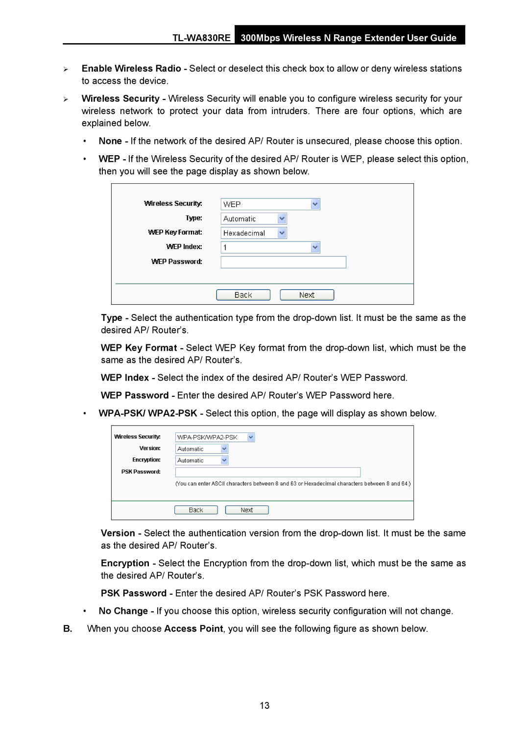 TP-Link manual TL-WA830RE300Mbps Wireless N Range Extender User Guide 