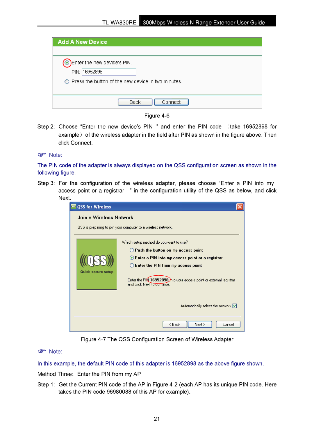 TP-Link TL-WA830RE manual Click Connect, Next 