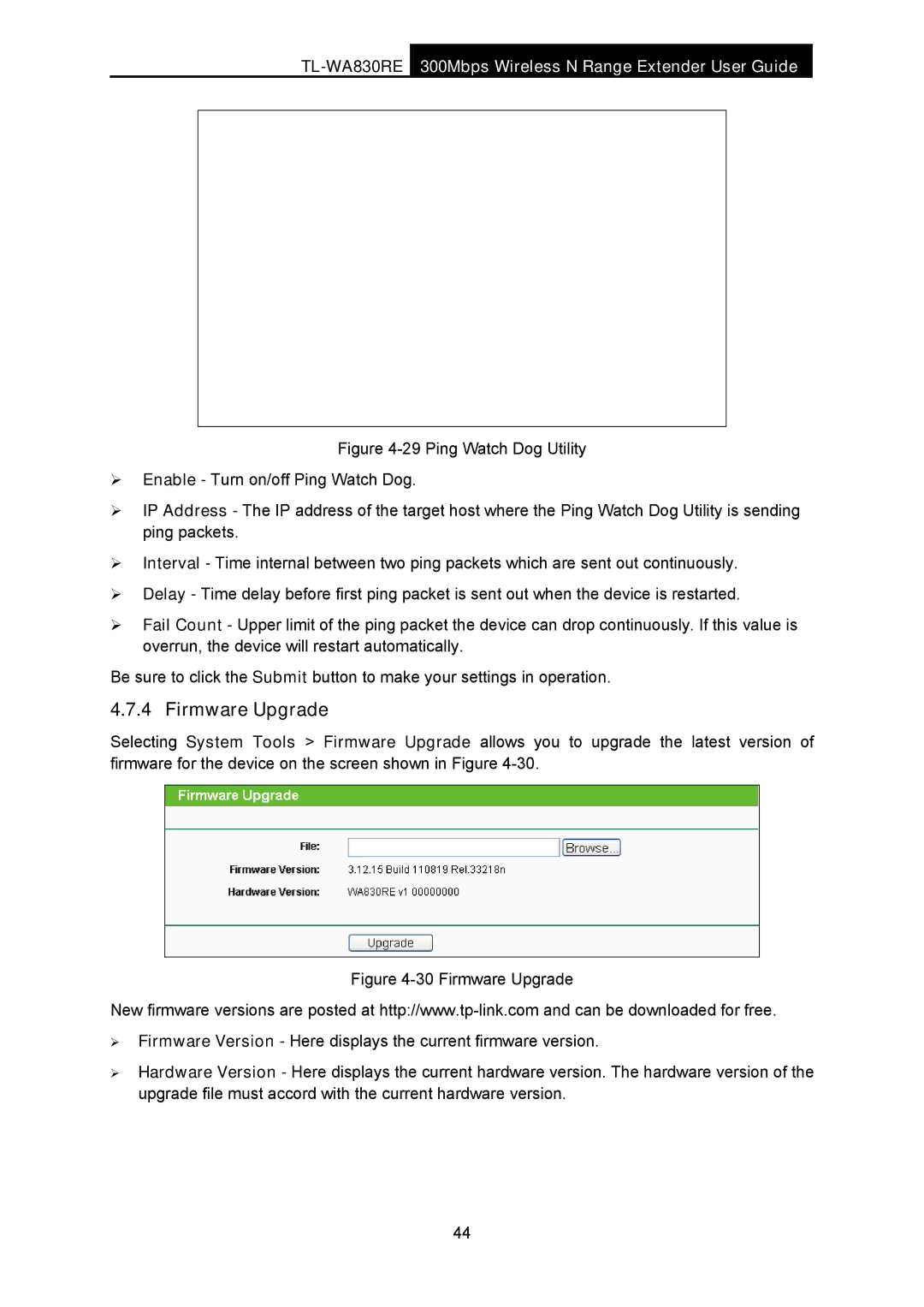 TP-Link TL-WA830RE manual Firmware Upgrade 