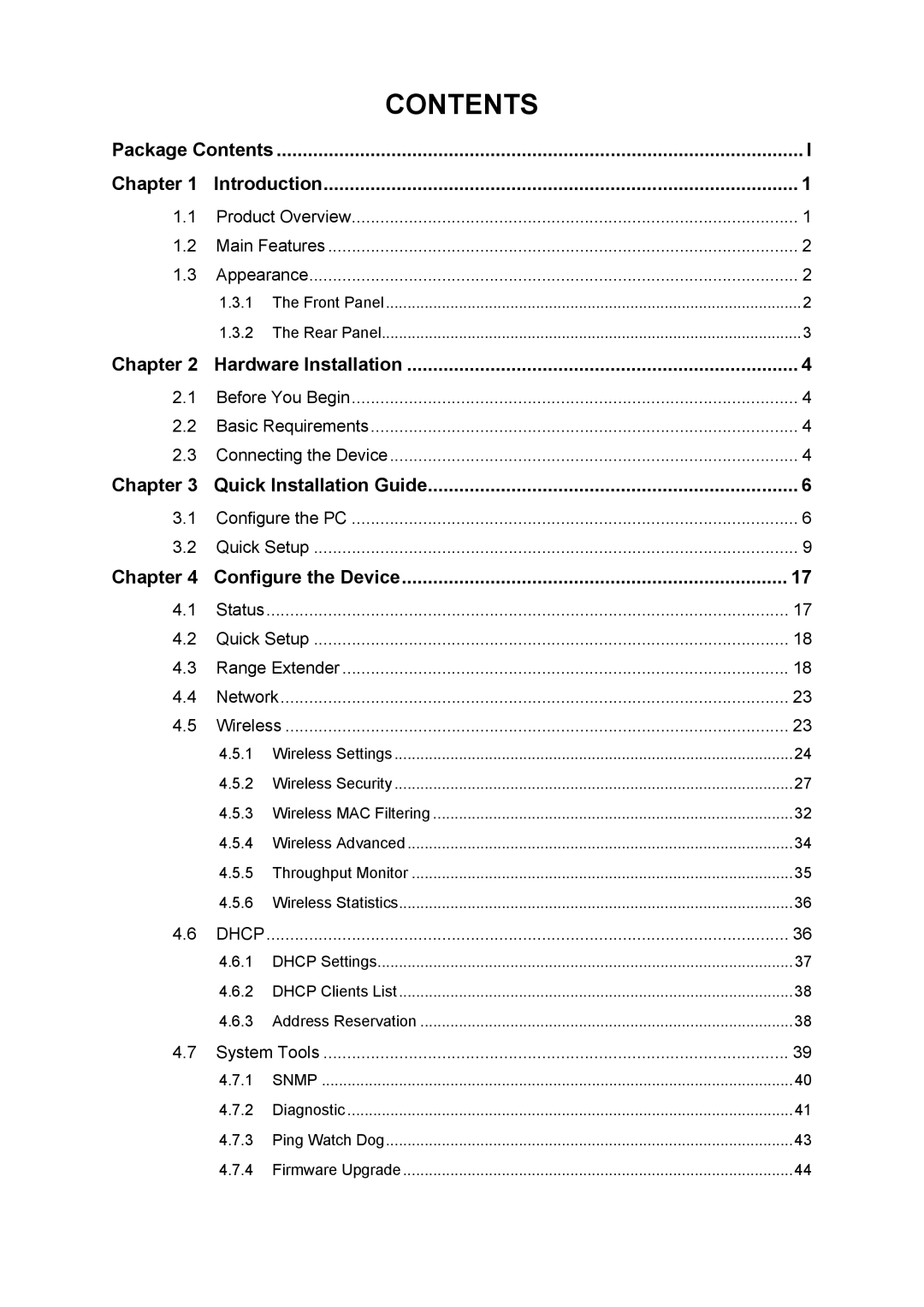 TP-Link TL-WA830RE manual Contents 