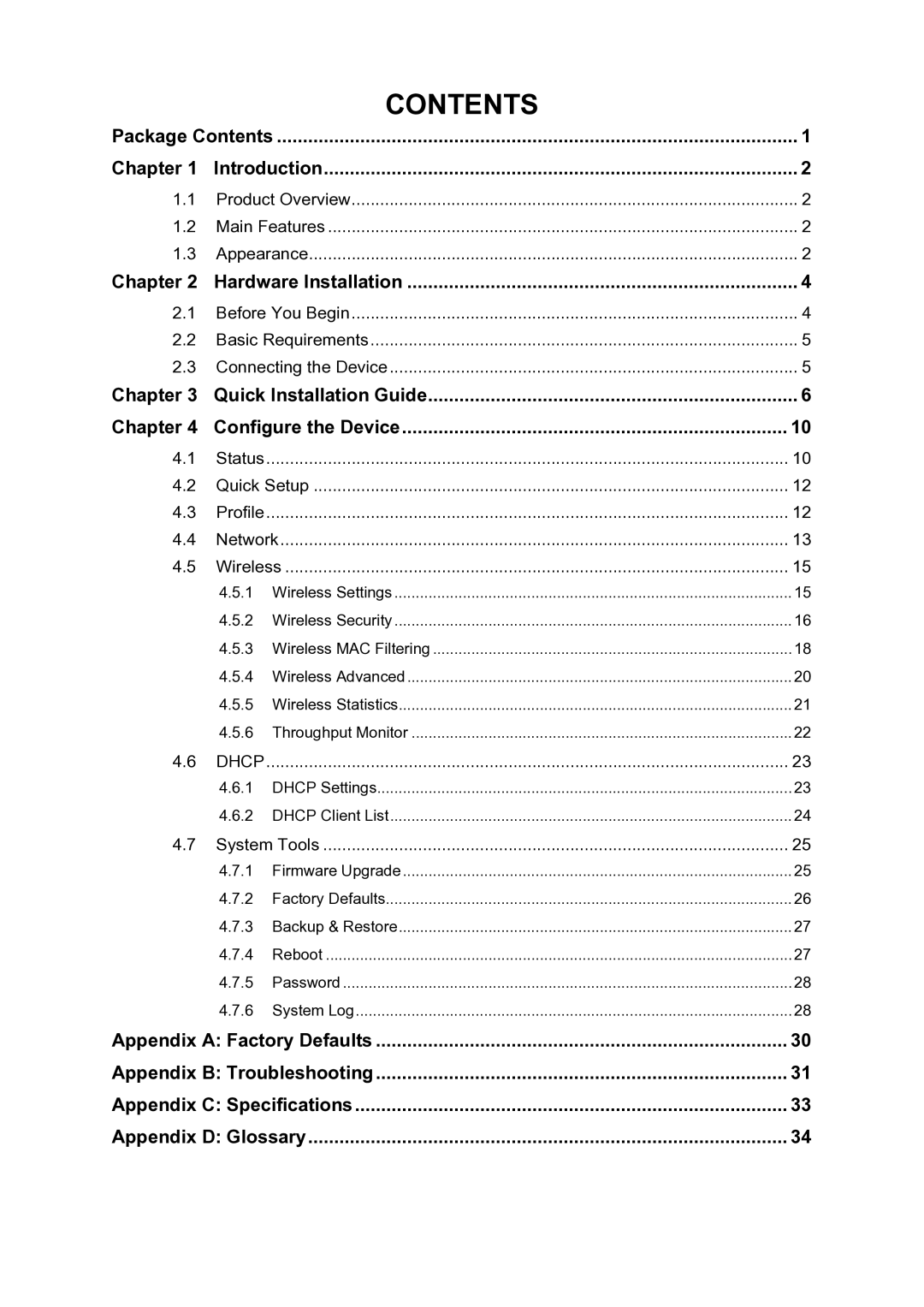 TP-Link TL-WA850RE manual Contents 