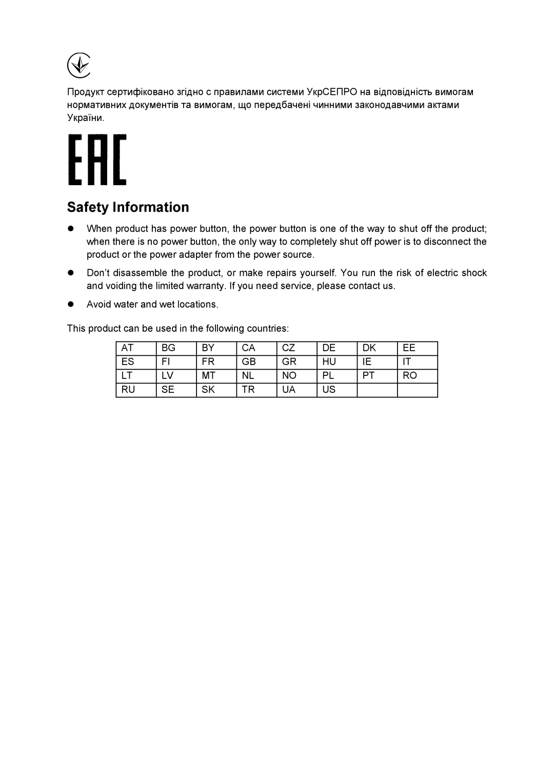 TP-Link TL-WA860RE manual Safety Information 