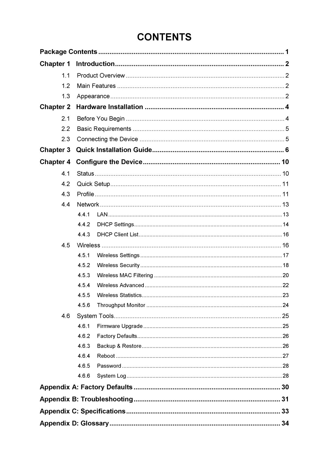 TP-Link TL-WA860RE manual Contents 