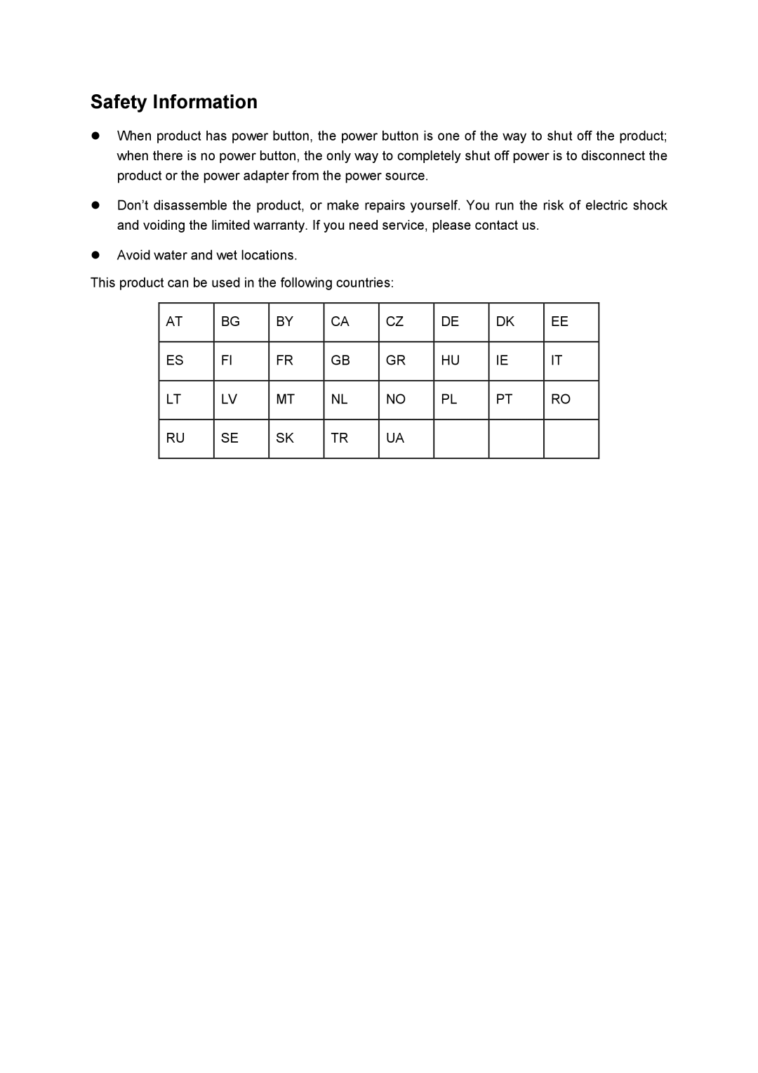 TP-Link TL-WA890EA manual Safety Information 