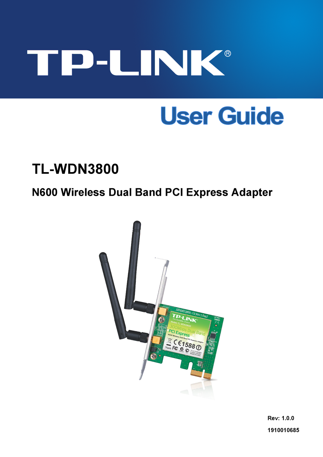 TP-Link TL-WDN3800 manual Rev 1910010685 