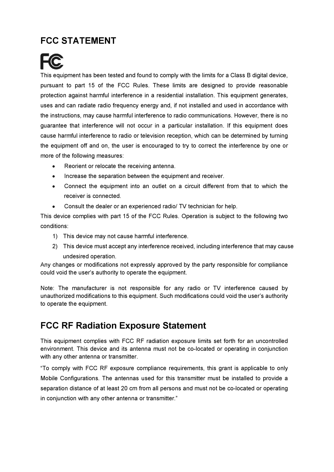 TP-Link TL-WDN4800 manual FCC Statement 