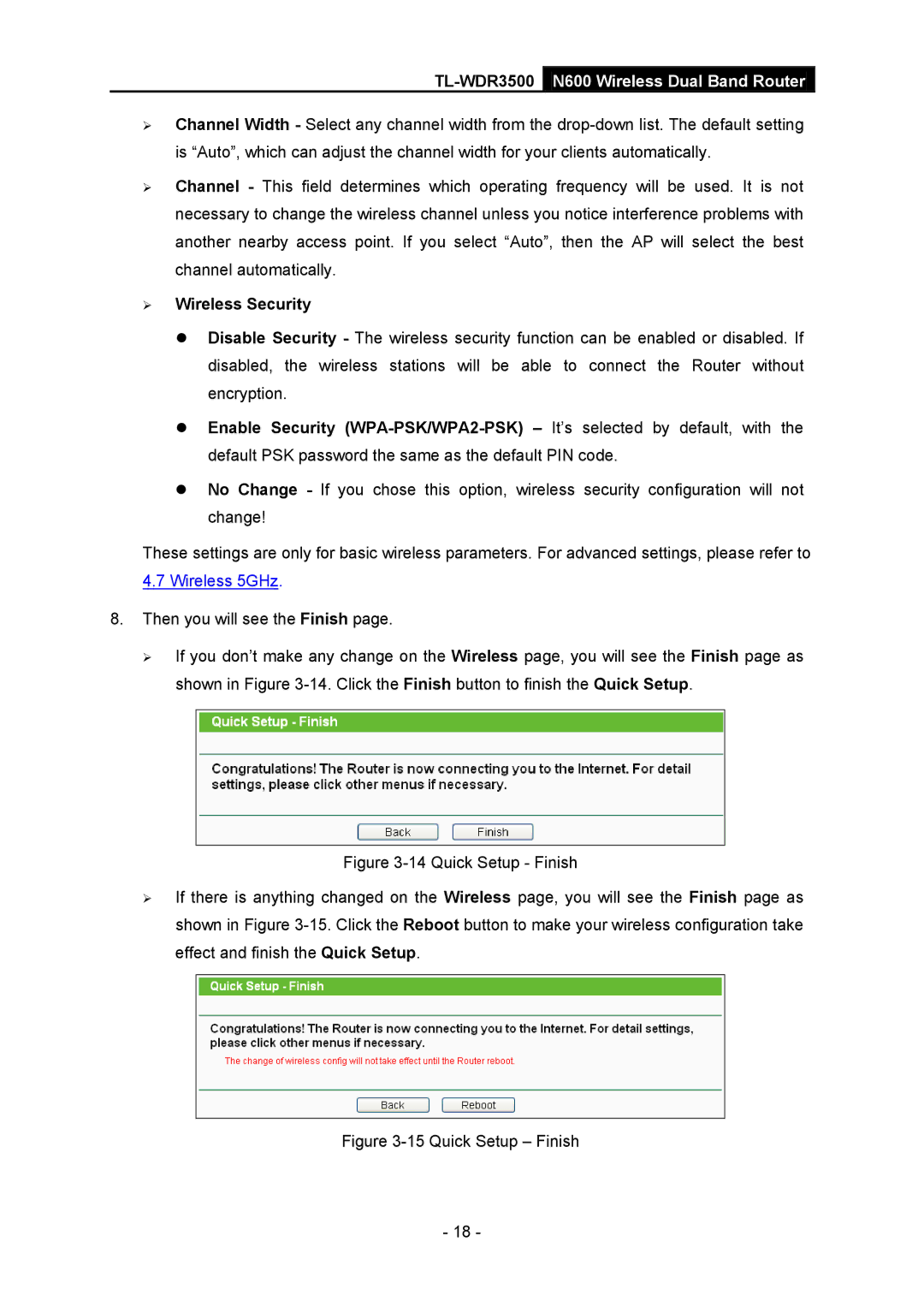 TP-Link TL-WDR3500 manual Wireless 5GHz 