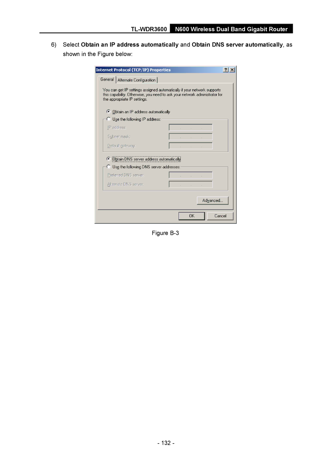 TP-Link TL-WDR3600 manual Figure B-3 132 