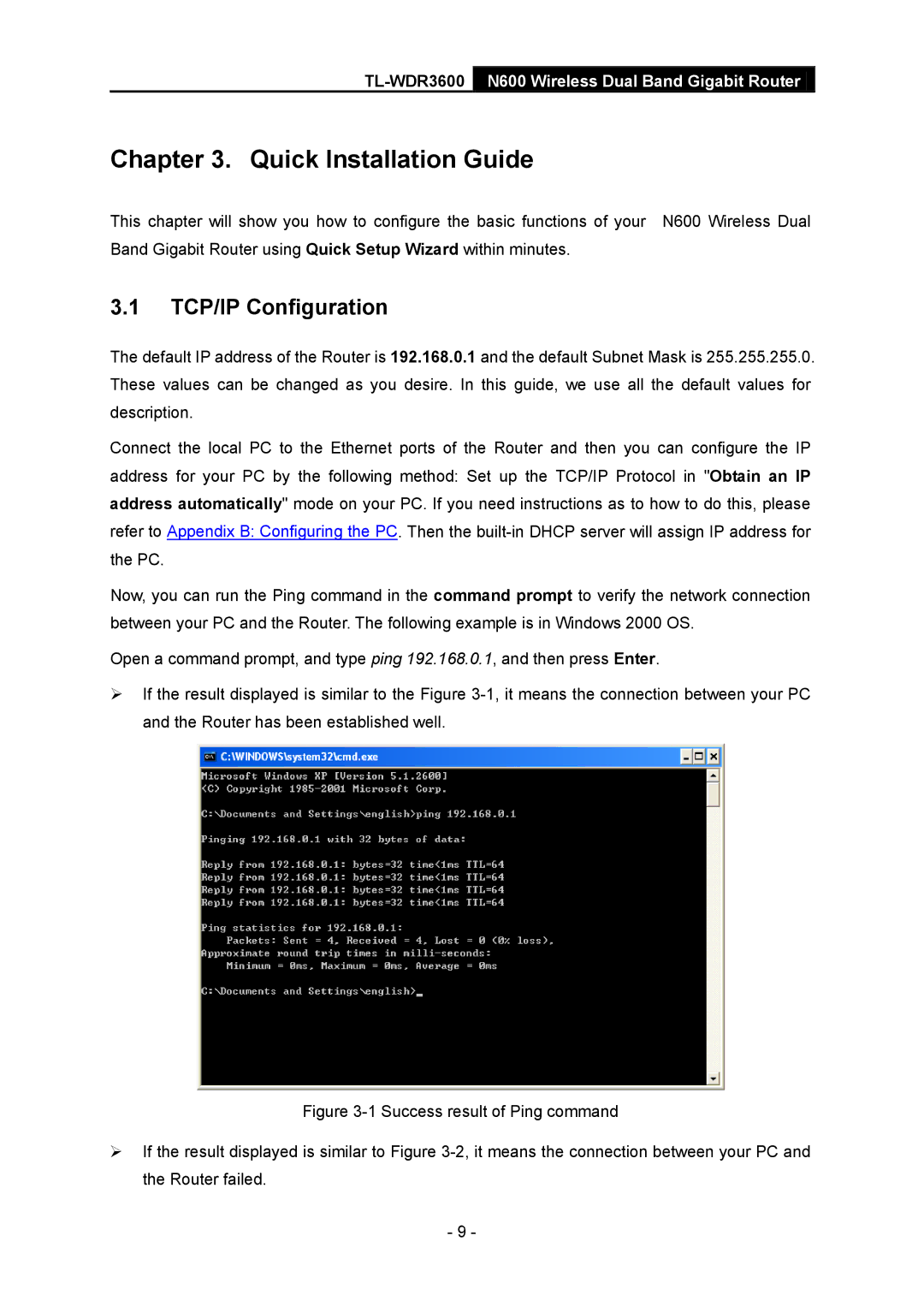 TP-Link TL-WDR3600 manual Quick Installation Guide, TCP/IP Configuration 