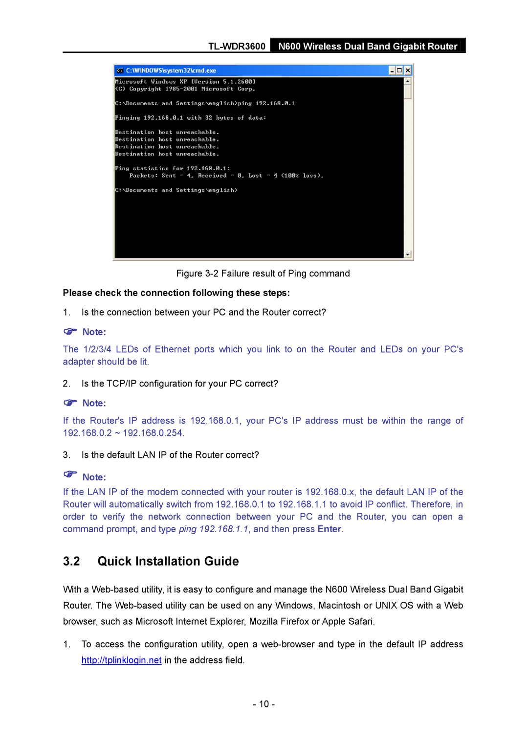 TP-Link TL-WDR3600 manual Quick Installation Guide, Please check the connection following these steps 