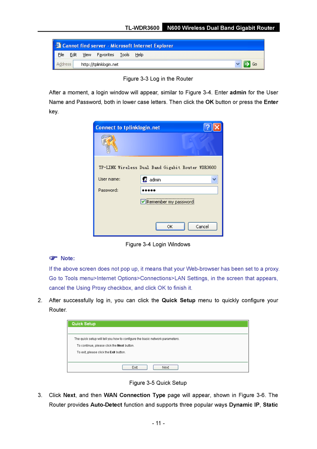 TP-Link TL-WDR3600 manual Login Windows 