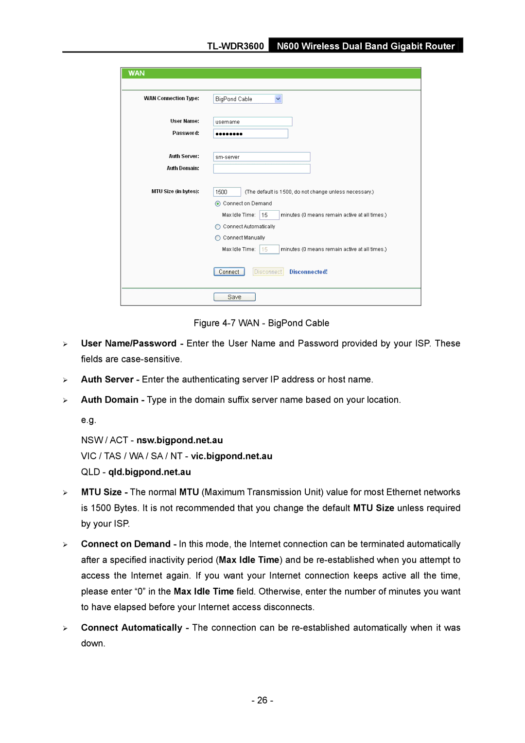 TP-Link TL-WDR3600 manual NSW / ACT nsw.bigpond.net.au 