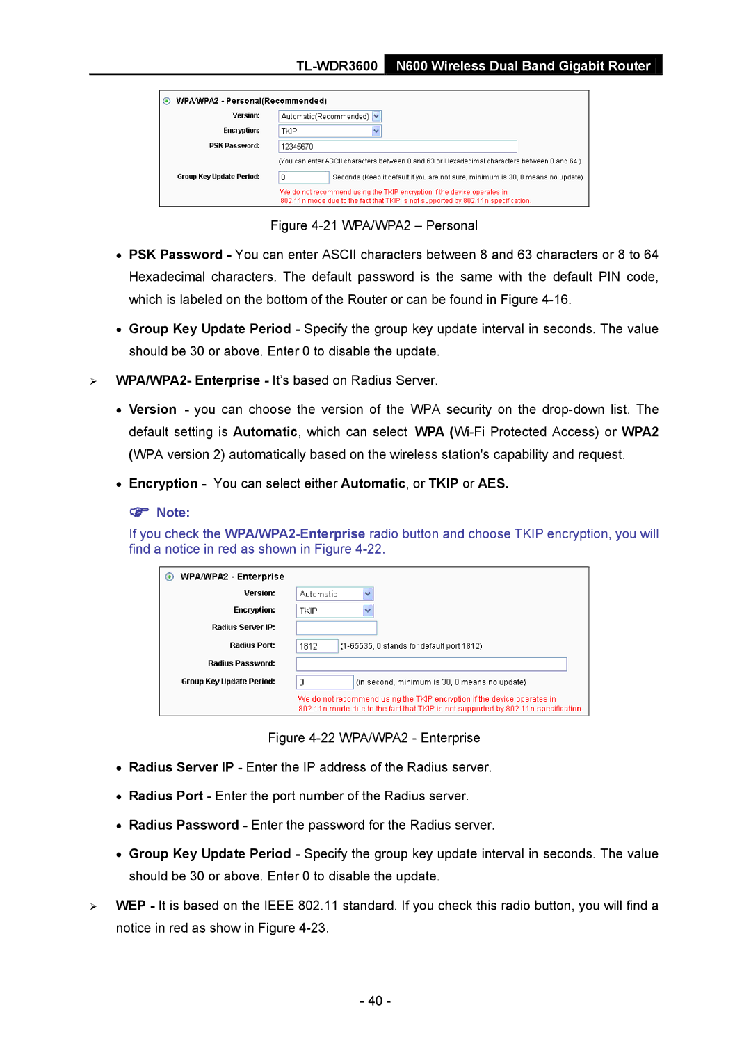 TP-Link TL-WDR3600 manual Encryption You can select either Automatic, or Tkip or AES 