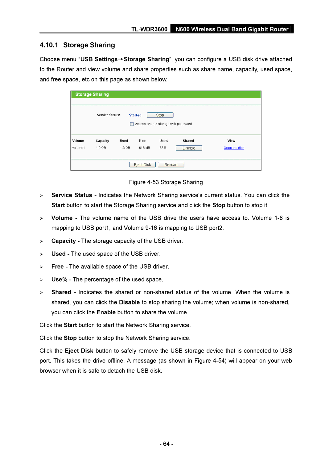 TP-Link TL-WDR3600 manual Storage Sharing 