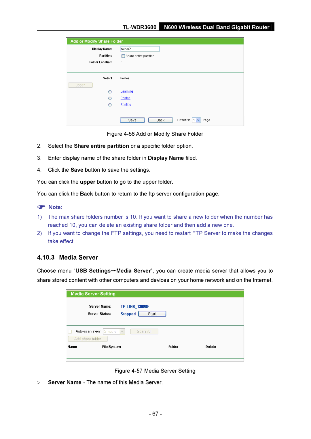 TP-Link TL-WDR3600 manual Media Server 