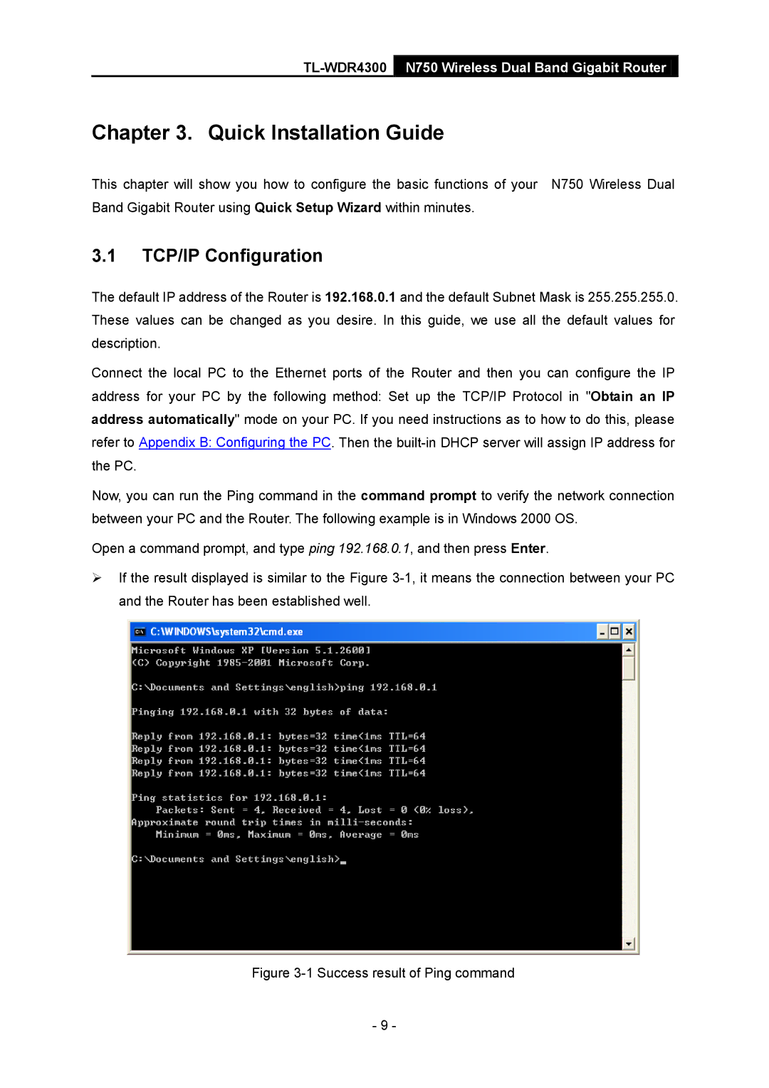 TP-Link TL-WDR4300 manual Quick Installation Guide, TCP/IP Configuration 