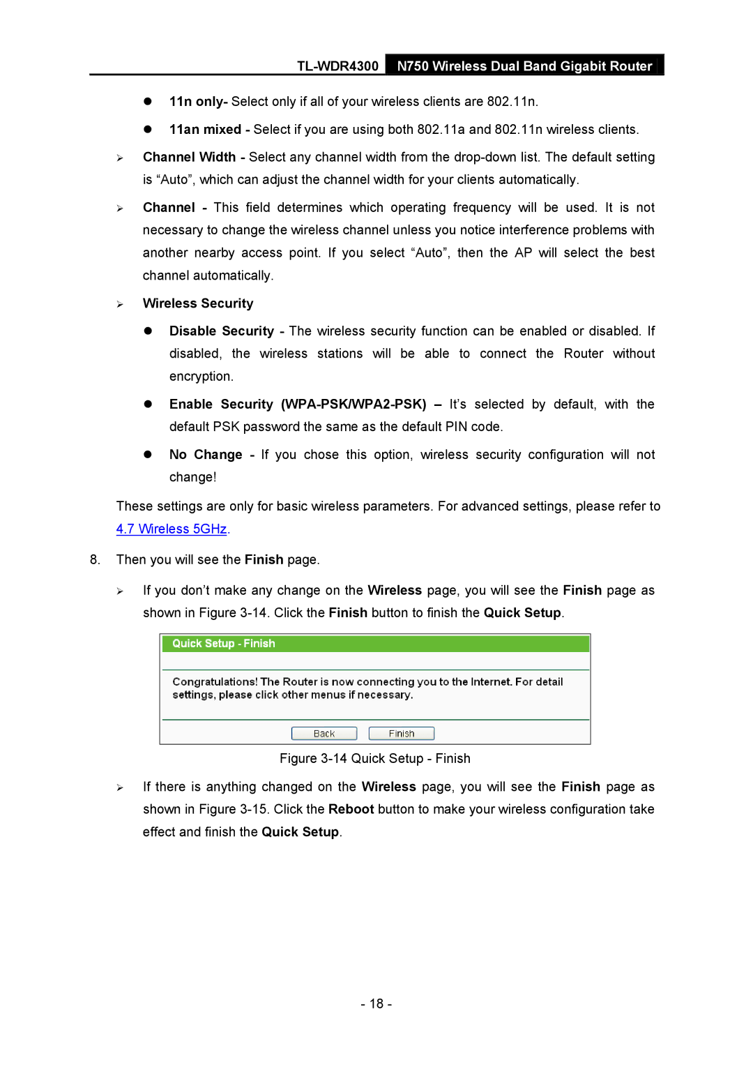 TP-Link TL-WDR4300 manual Wireless 5GHz 