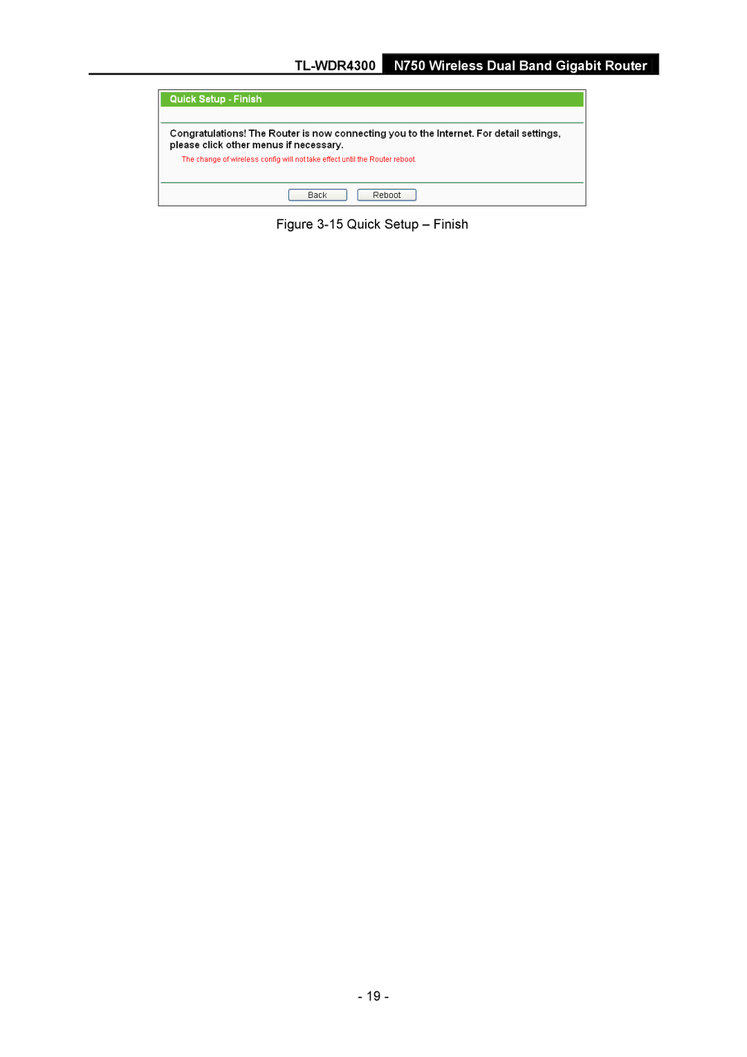 TP-Link TL-WDR4300 manual Quick Setup Finish 