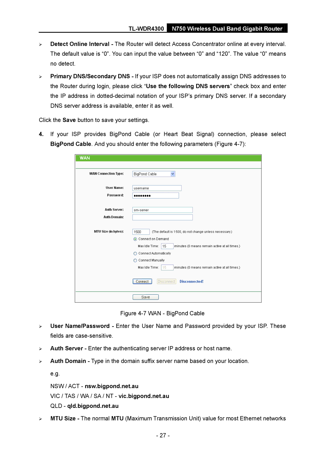 TP-Link TL-WDR4300 manual NSW / ACT nsw.bigpond.net.au 