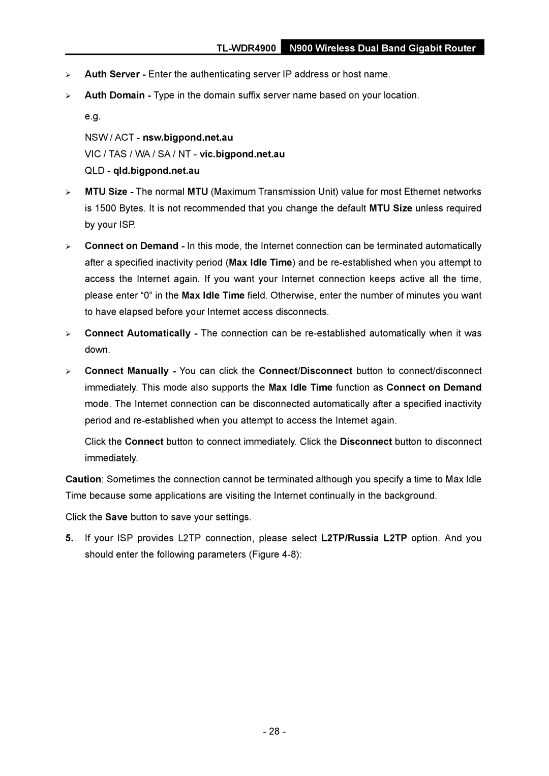 TP-Link TL-WDR4900 manual NSW / ACT nsw.bigpond.net.au 