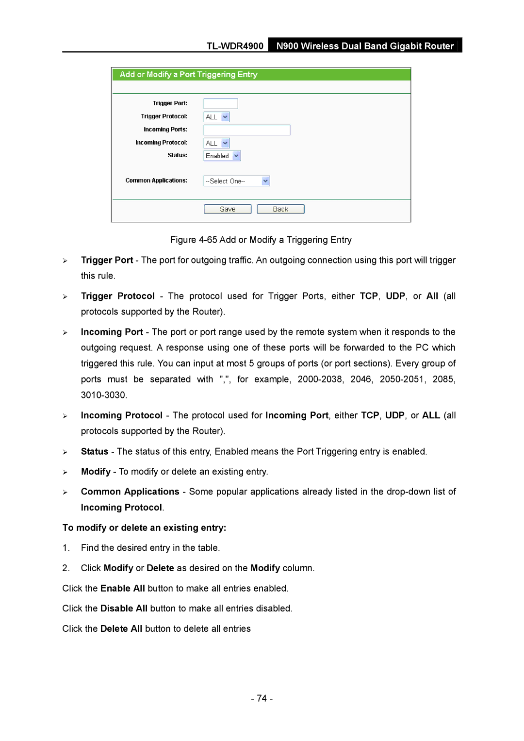 TP-Link TL-WDR4900 manual Find the desired entry in the table 