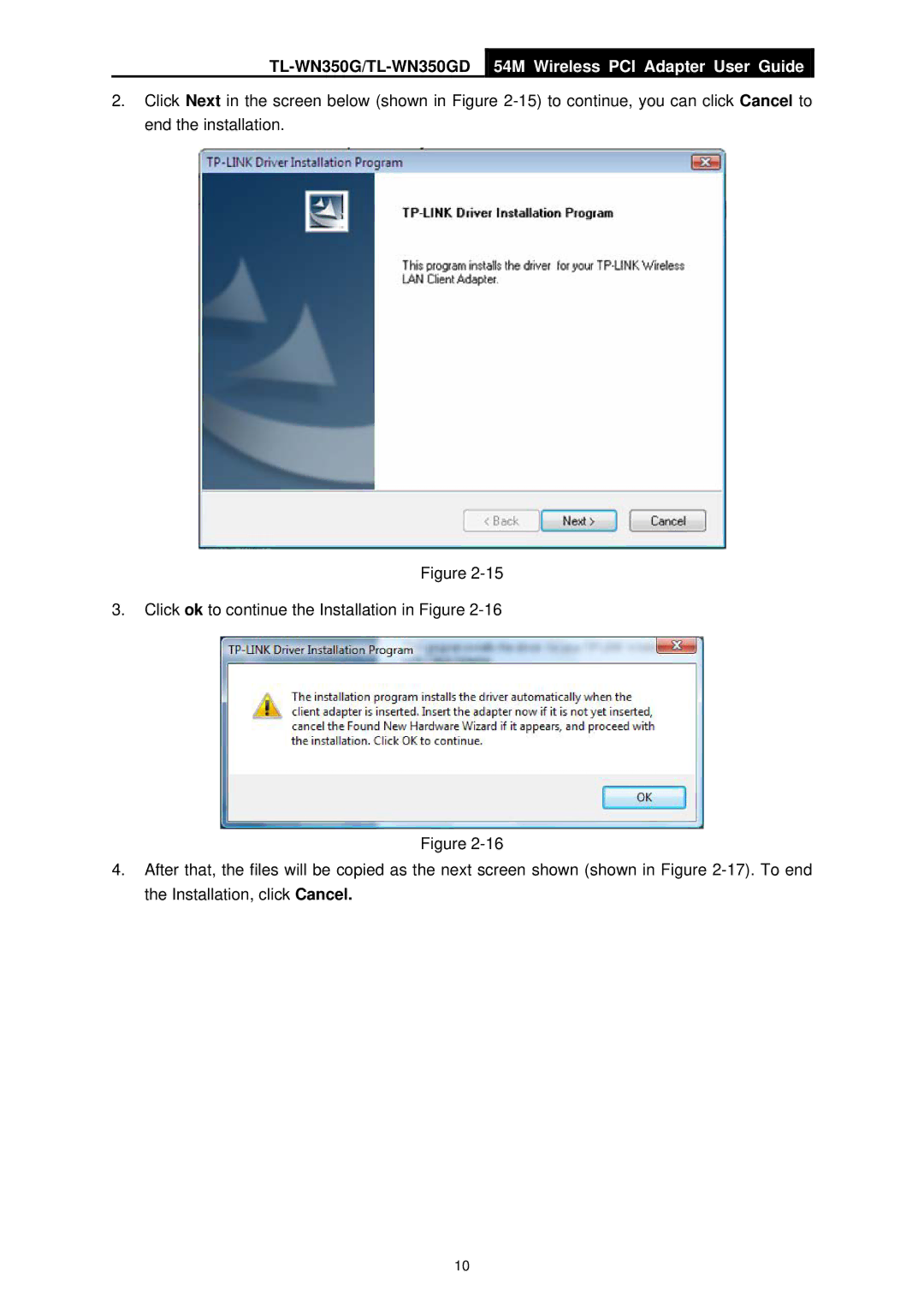 TP-Link manual TL-WN350G/TL-WN350GD 