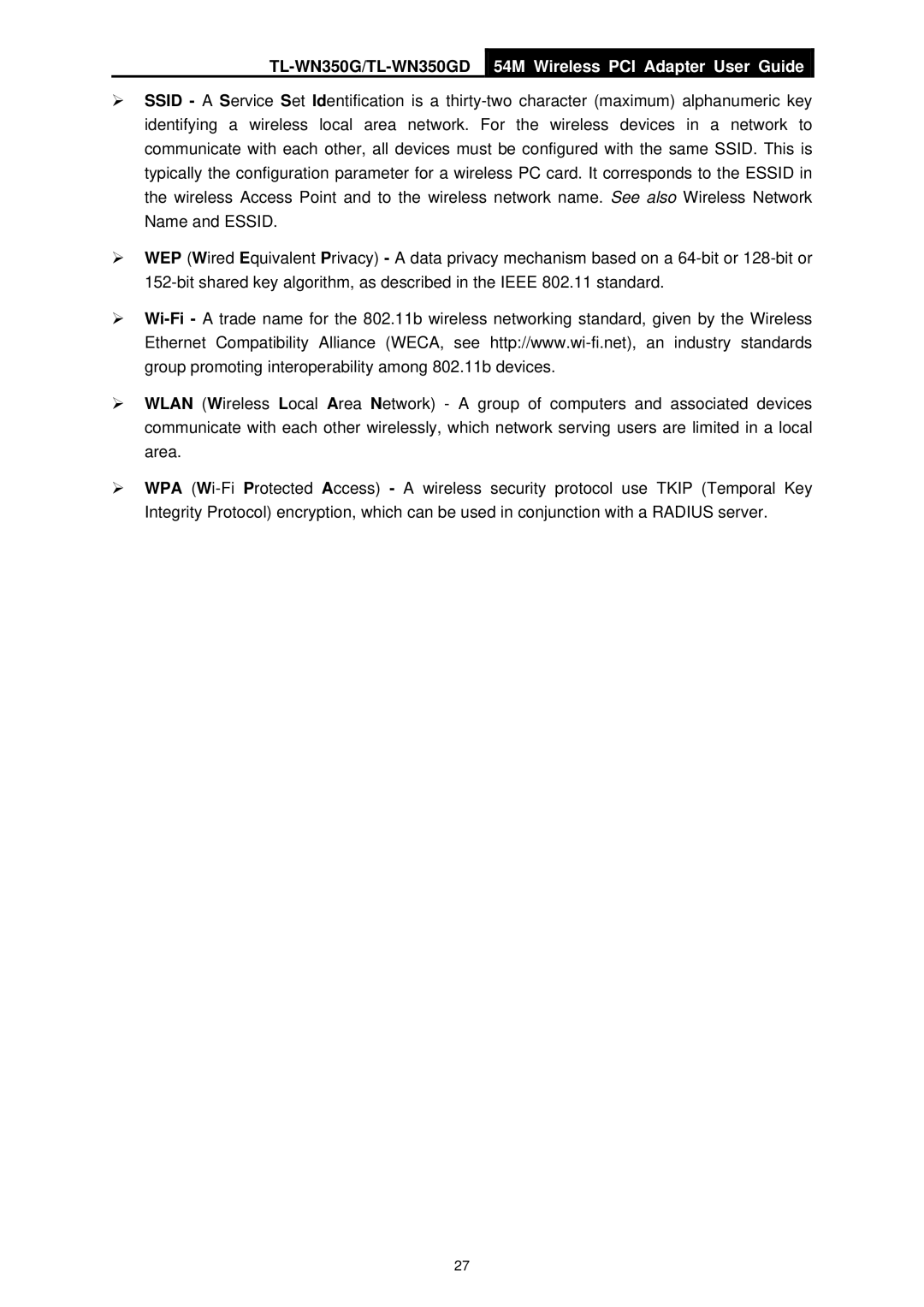 TP-Link manual TL-WN350G/TL-WN350GD 