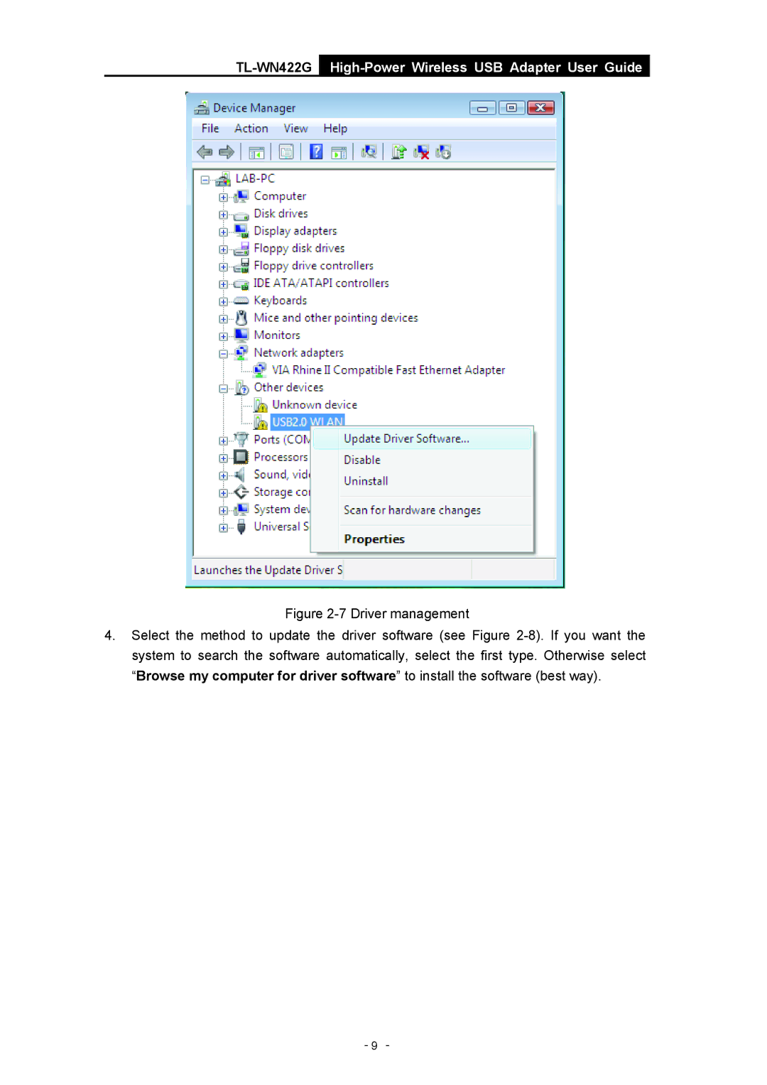 TP-Link manual TL-WN422GHigh-Power Wireless USB Adapter User Guide 