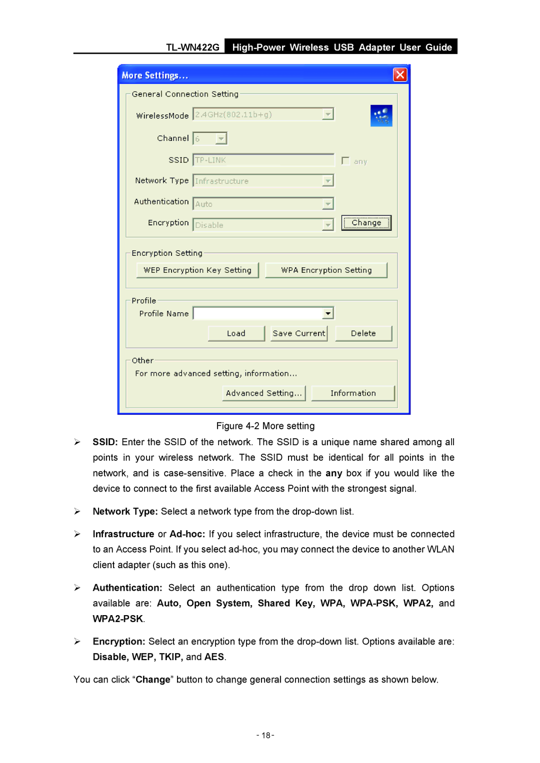 TP-Link manual TL-WN422GHigh-Power Wireless USB Adapter User Guide 