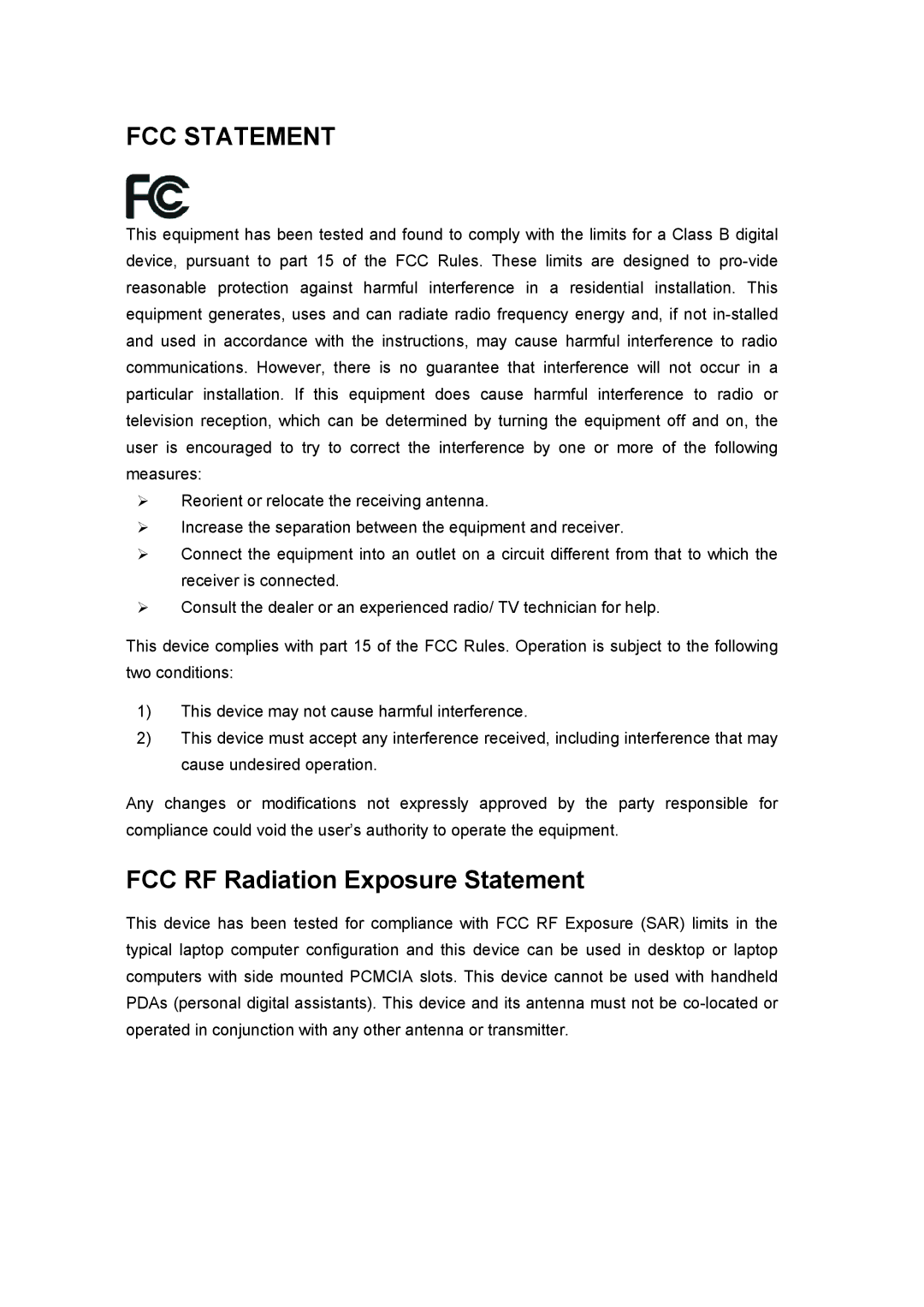 TP-Link TL-WN422G manual FCC Statement 