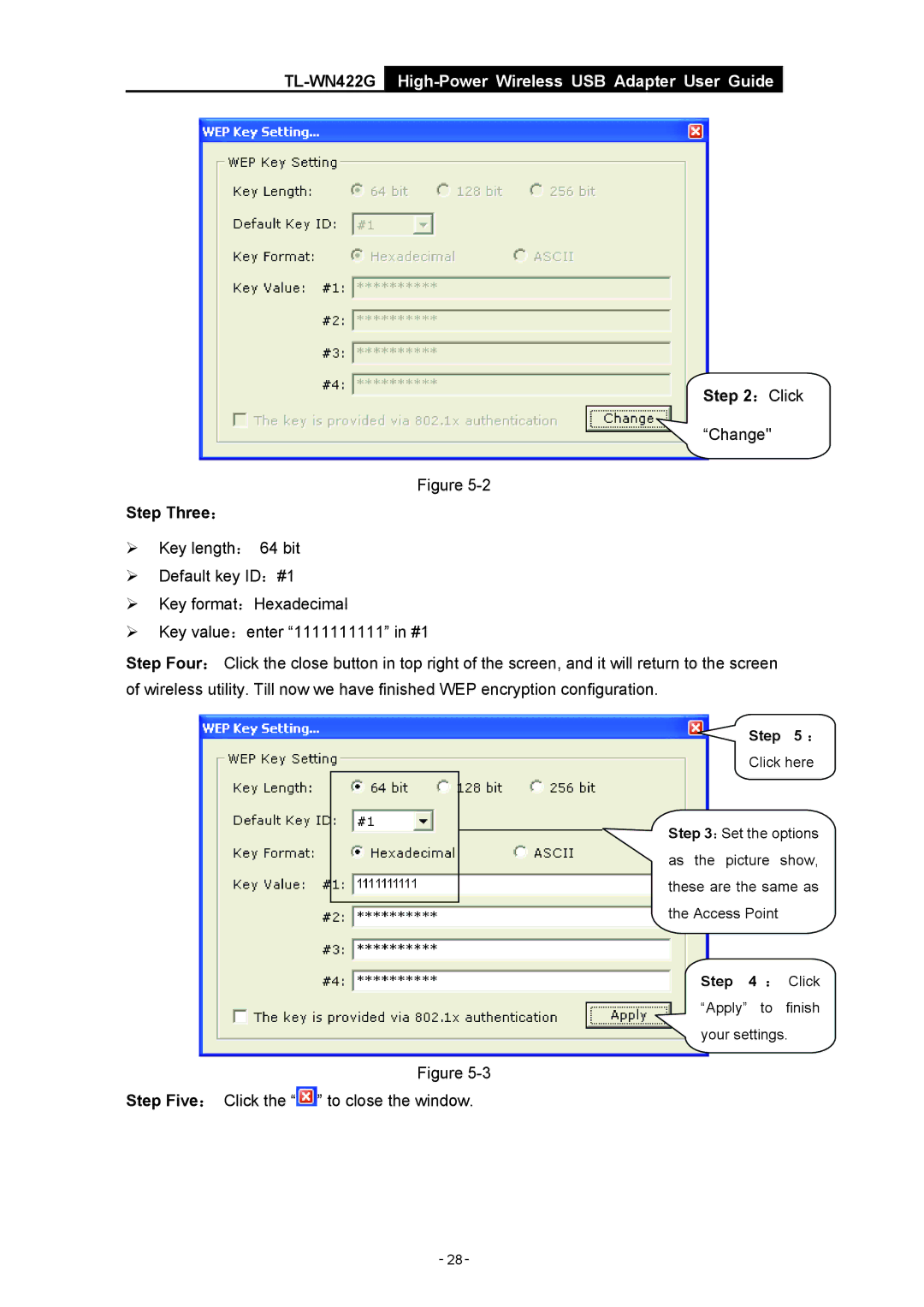 TP-Link TL-WN422G manual ：Click, Step Three： 