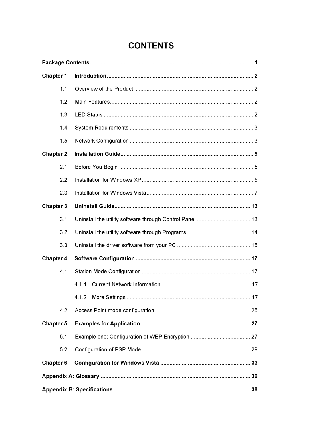 TP-Link TL-WN422G manual Contents 