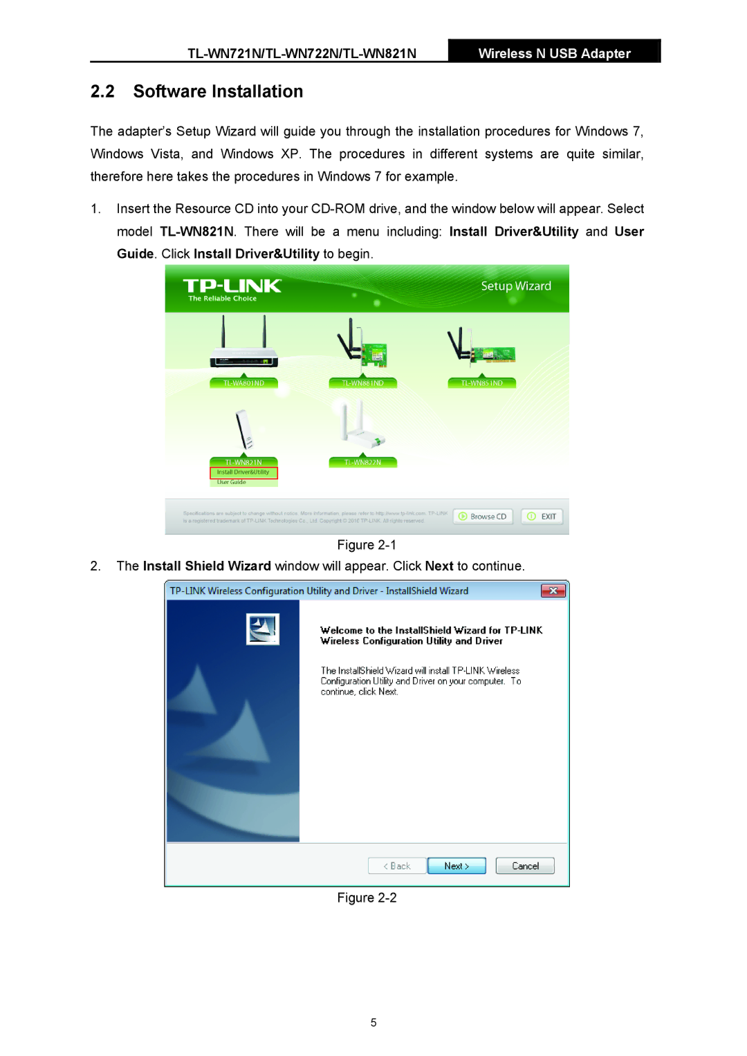 TP-Link TL-WN721N manual Software Installation 