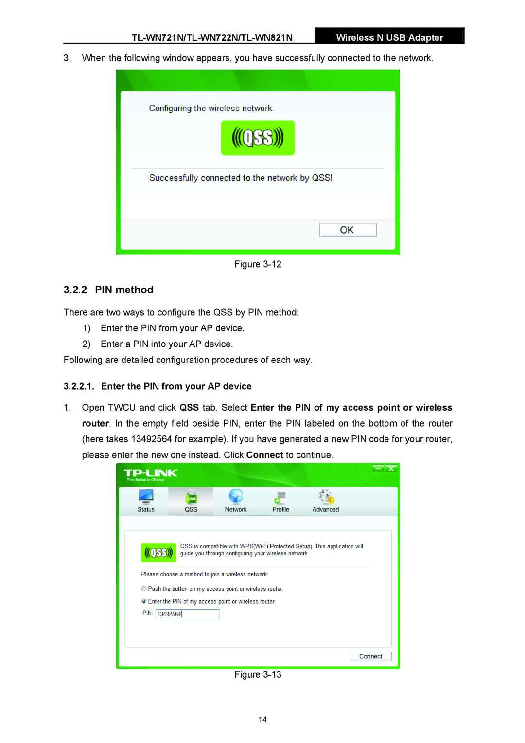 TP-Link TL-WN721N manual PIN method 