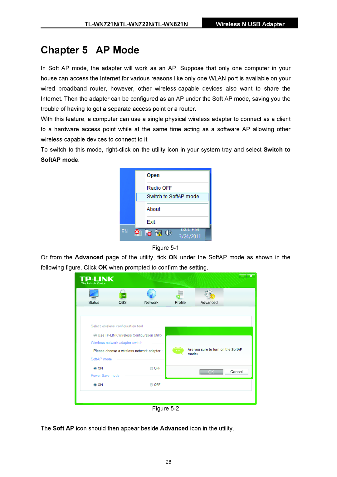 TP-Link TL-WN721N manual AP Mode 