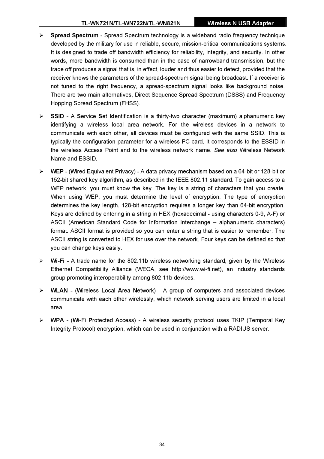 TP-Link manual TL-WN721N/TL-WN722N/TL-WN821N 