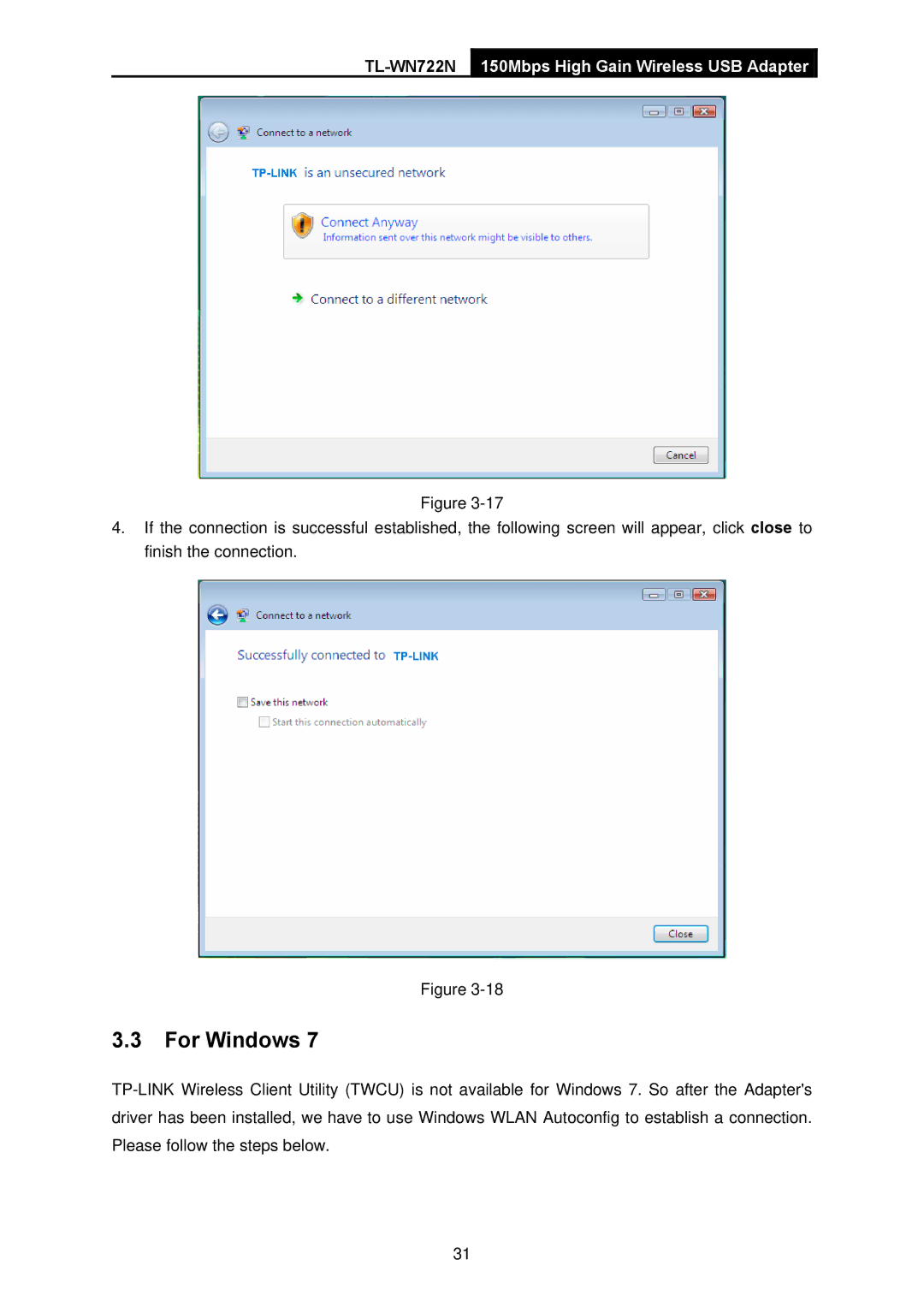 TP-Link TL-WN722N manual For Windows 