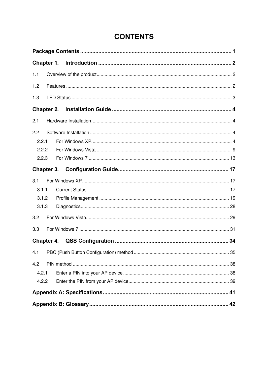 TP-Link TL-WN722N manual Contents 