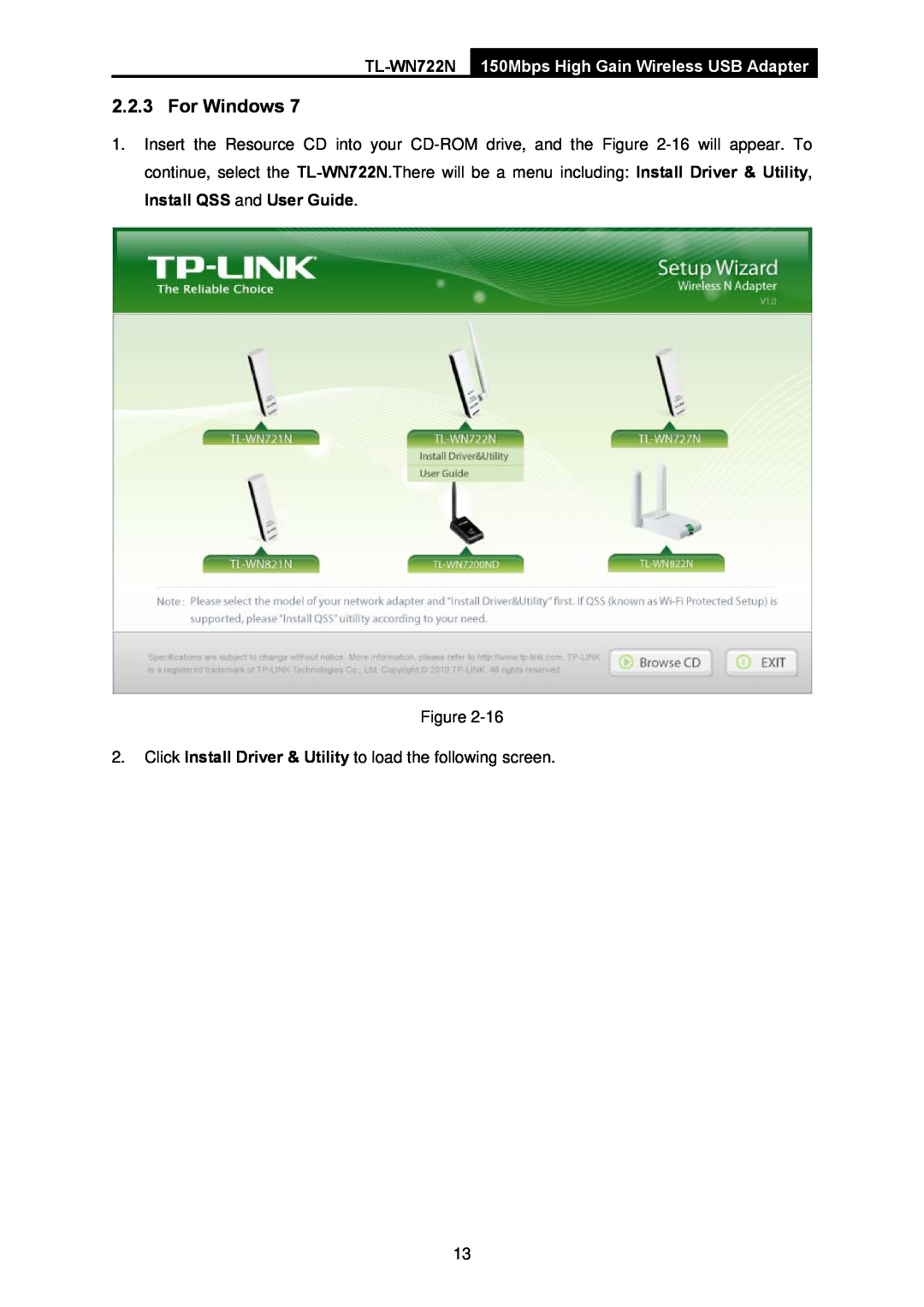 TP-Link manual For Windows, TL-WN722N 150Mbps High Gain Wireless USB Adapter 