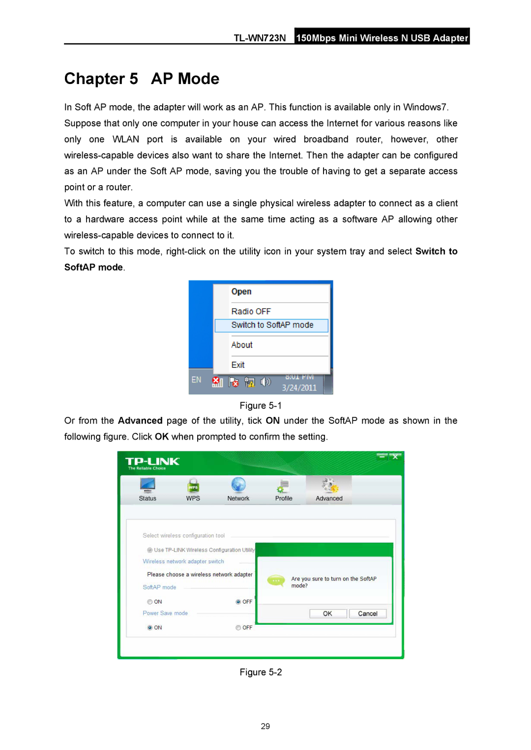 TP-Link TL-WN723N manual AP Mode 