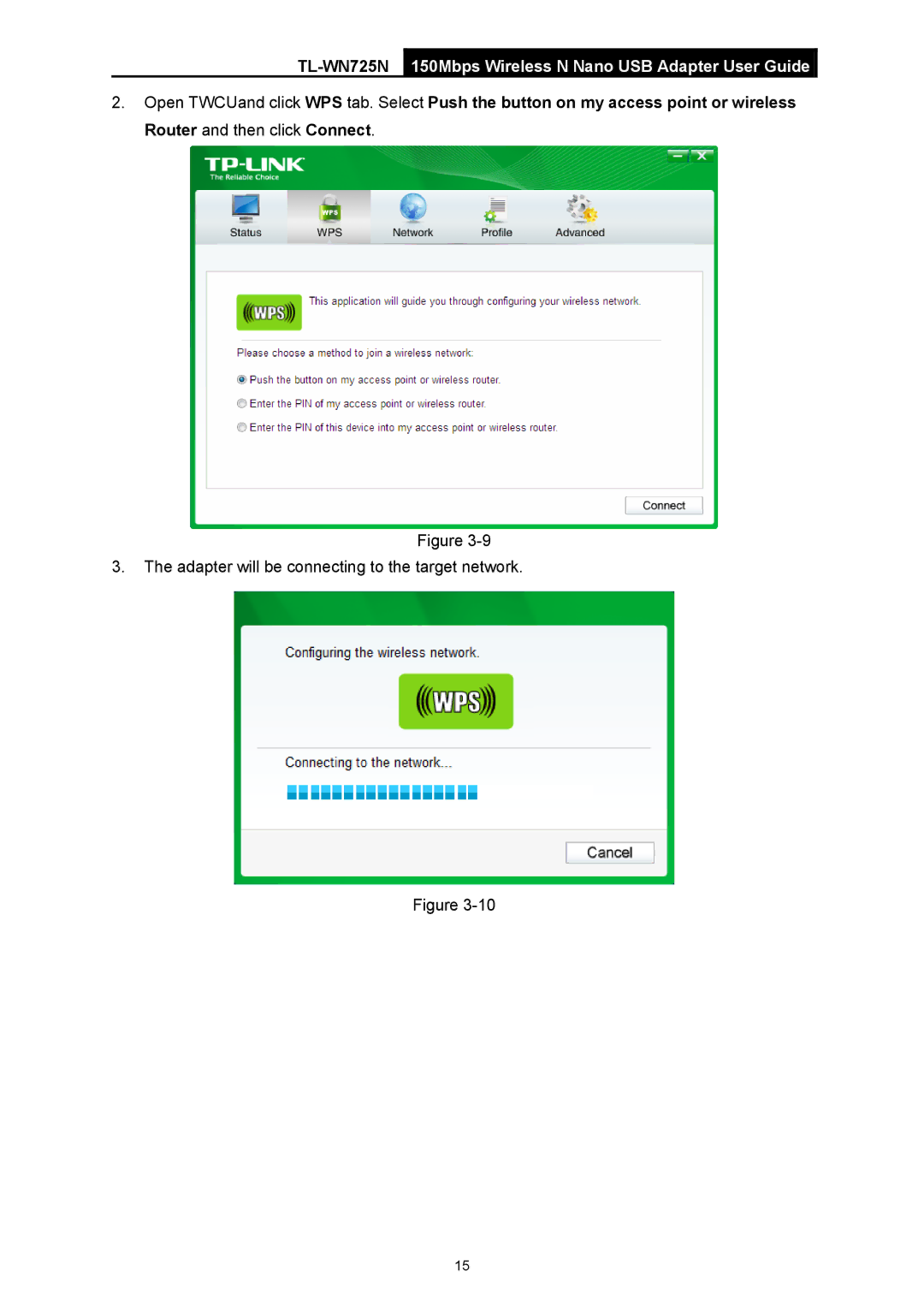 TP-Link TL-WN725N manual Adapter will be connecting to the target network 