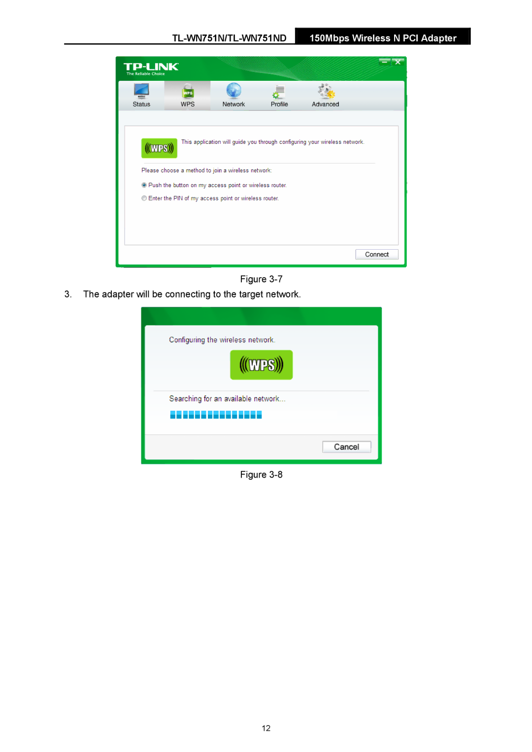 TP-Link TTL-WN751N manual Adapter will be connecting to the target network 